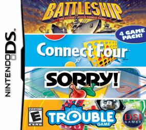 4 Game Pack! Battleship + Connect Four + Sorry! + Trouble
