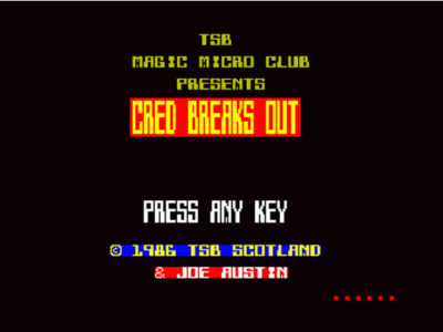 Cred Breaks Out (1986)(TSB Magic Micro Club) ROM