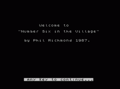 Number Six In The Village (1987)(Zenobi Software) ROM