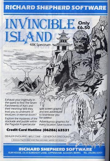 Invincible Island (1983)(Richard Shepherd Software)[a]