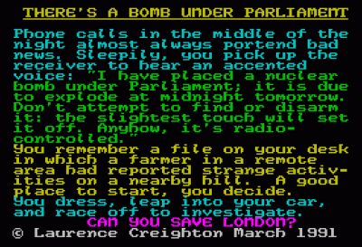 There's A Bomb Under Parliament (1991)(Zenobi Software) ROM