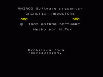 Raptores De La Galaxia (1983)(Investronica)(es)[a][16K][aka Galactic Abductors] ROM